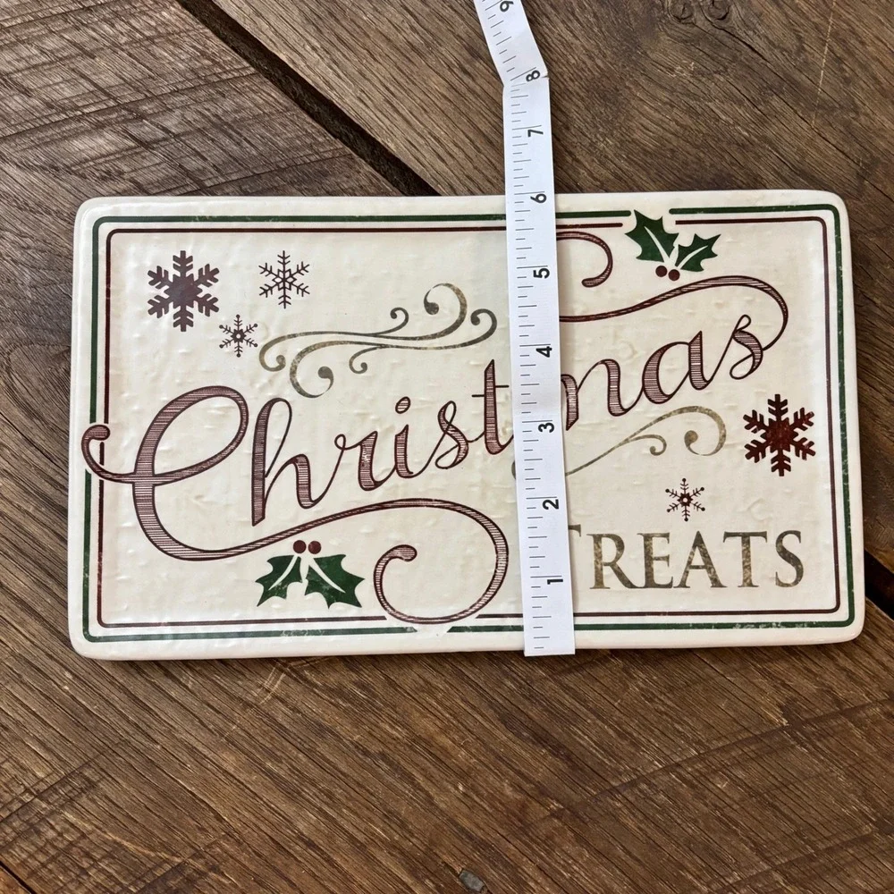Creative‎ Co-op Christmas Treats Plate Serving Tray Holiday Decor Festive